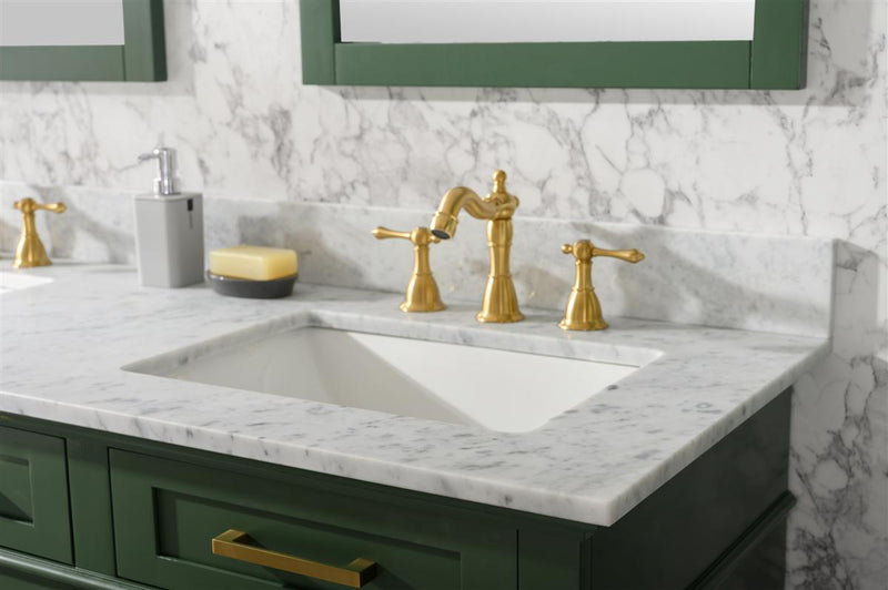 Legion Furniture 60" Vogue Green Finish Double Sink Vanity Cabinet With Carrara White Top - WLF2260D-VG