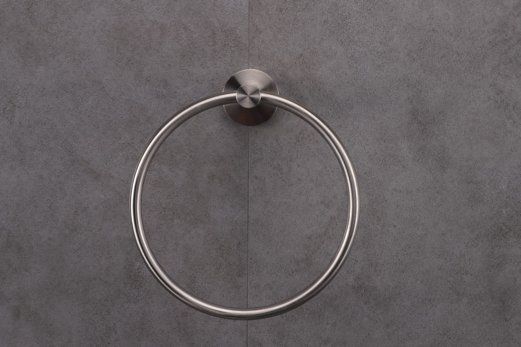 Lexora Bagno Nera Stainless Steel Towel Ring - Satin Nickel LTR16152SN