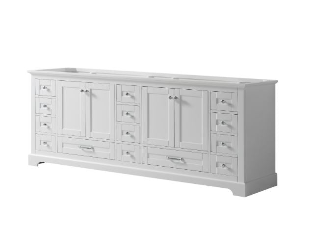 Lexora Dukes 84" White Vanity Cabinet Only LD342284DA00000