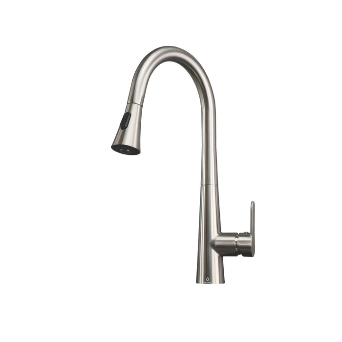 Lexora Furio Brass Kitchen Faucet w/ Pull Out Sprayer - Brushed Nickel LKFS7011BN