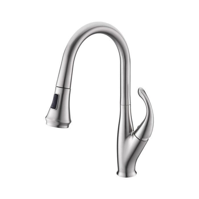 Lexora Garbatella Brass Kitchen Faucet w/ Pull Out Sprayer - Brushed Nickel LKFS9011BN