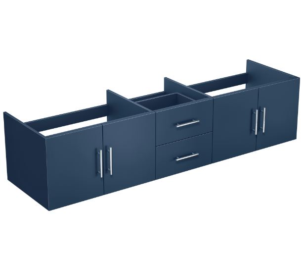 Lexora Geneva 80" Navy Blue Vanity Cabinet Only LG192280DE00000