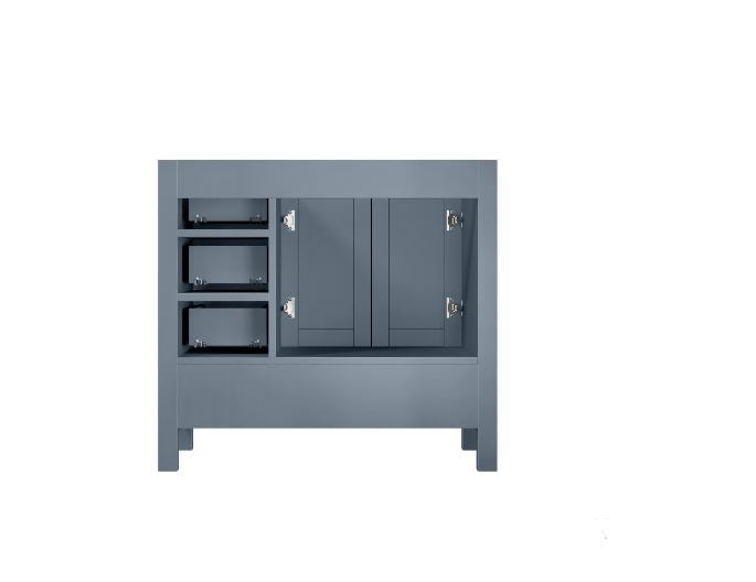 Lexora Jacques 36" Dark Grey Vanity Cabinet Only - Left Version LJ342236SB00000-L