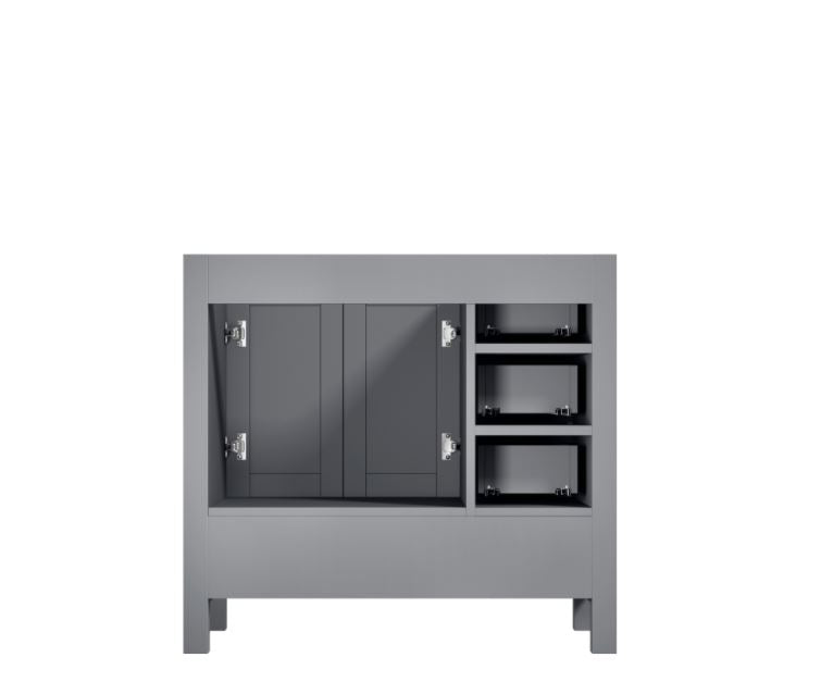 Lexora Jacques 36" Distressed Grey Vanity Cabinet Only - Right Version LJ342236SD00000-R