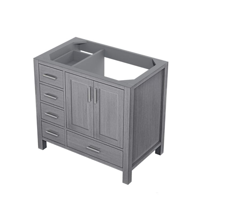 Lexora Jacques 36" Distressed Grey Vanity Cabinet Only - Right Version LJ342236SD00000-R