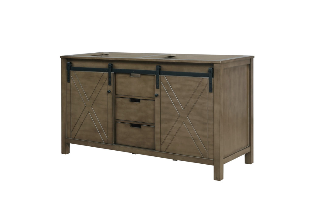 Lexora Marsyas 60" Rustic Brown Vanity Cabinet Only LM342260DK00000