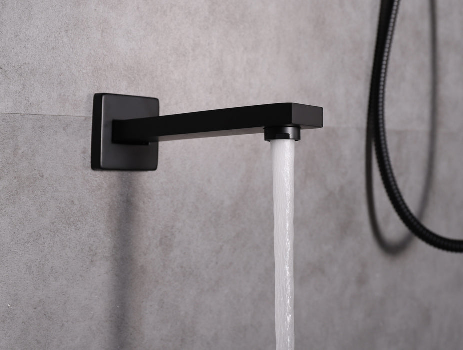 Lexora Monte Celo Set, 8" Square Rain Shower and Handheld, Matte Black LSS10011MB