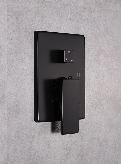 Lexora Monte Celo Set, 8" Square Rain Shower and Handheld, Matte Black LSS10011MB