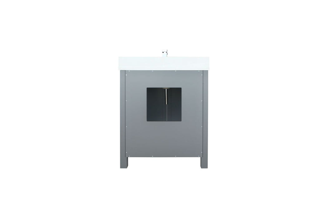 Lexora Ziva 30" Dark Grey Single Vanity, Cultured Marble Top, White Square Sink and no Mirror LZV352230SBJS000