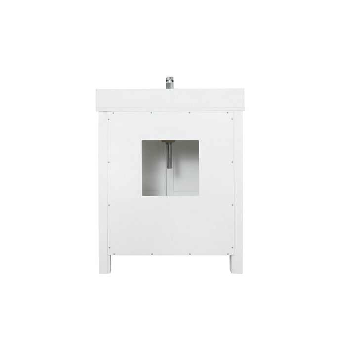 Lexora Ziva 30" White Single Vanity, Cultured Marble Top, White Square Sink and no Mirror LZV352230SAJS000