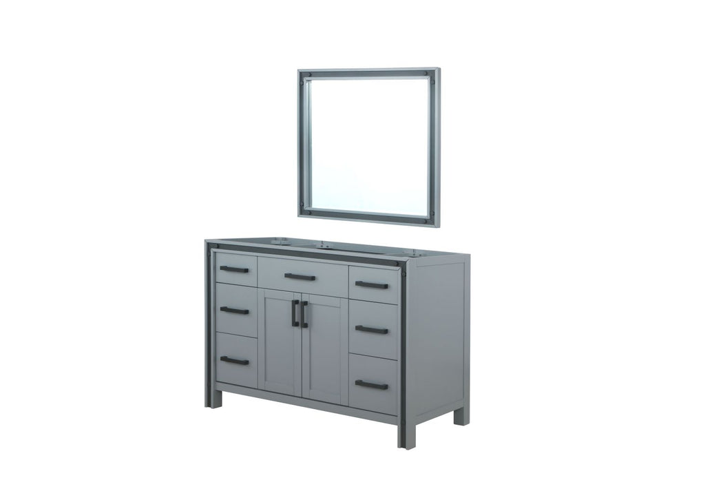 Lexora Ziva 48" Dark Grey Single Vanity, no Top and 34" Mirror LZV352248SB00M34