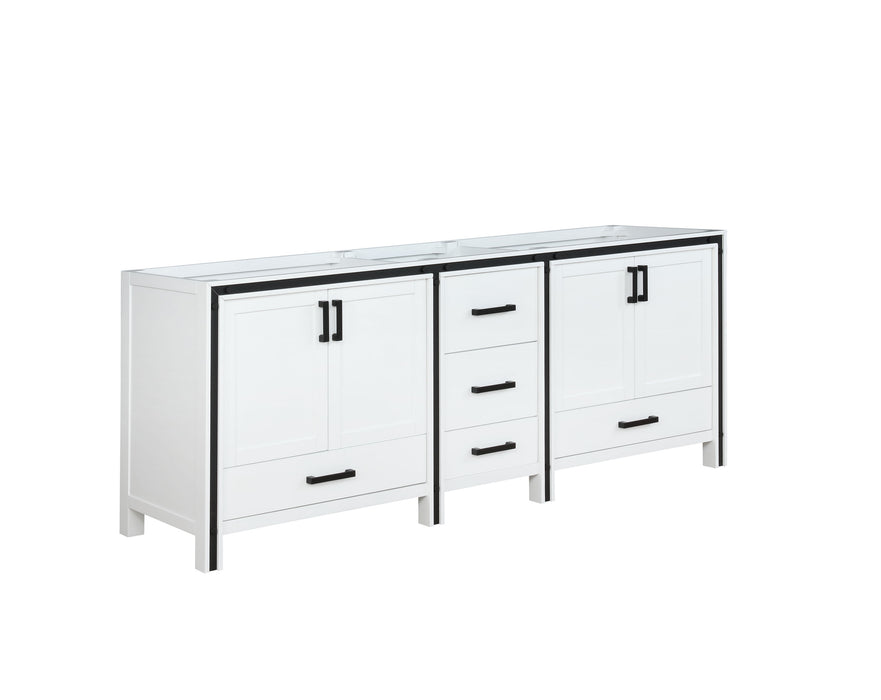 Lexora Ziva 84" White Vanity Cabinet Only LZV352284SA00000