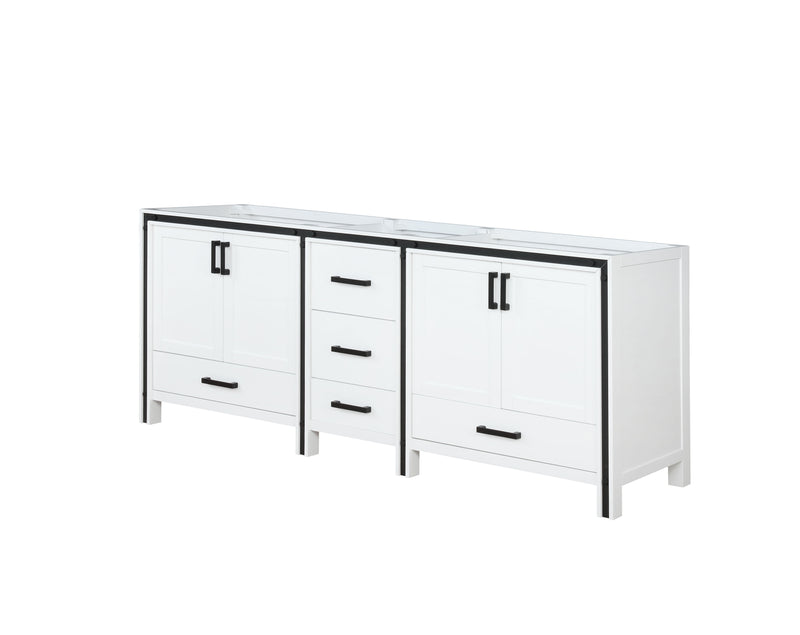 Lexora Ziva 84" White Vanity Cabinet Only LZV352284SA00000
