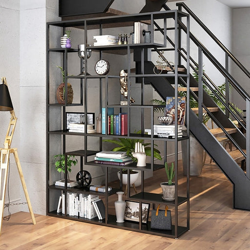 Maze Bookcase in Black Metal