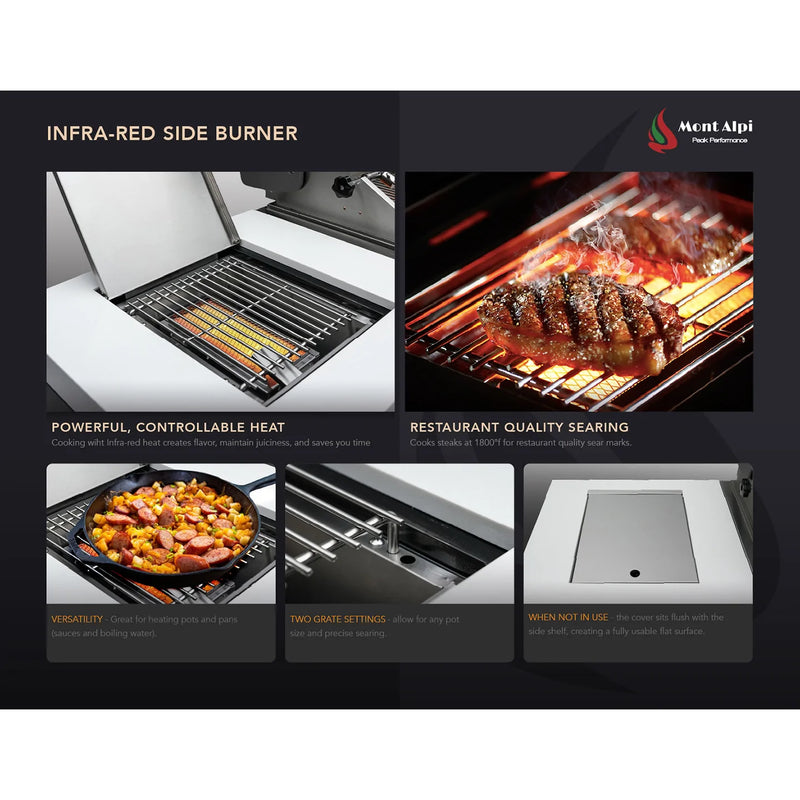 Mont Alpi 805 Black Stainless Steel Island With 45Degree Corners MA