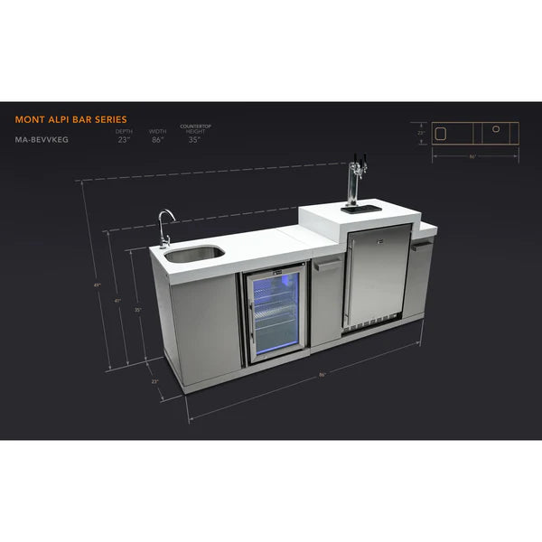 Mont Alpi Beverage Center and Kegerator MABEVKEG