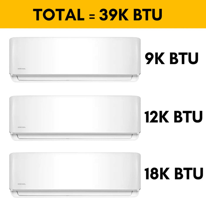 MRCOOL DIY 4th Generation Mini Split 39K BTU 3 Zone Ductless Air Conditioner and Heat Pump with 25 ft. Install Kit - DIYM336HPW05C28