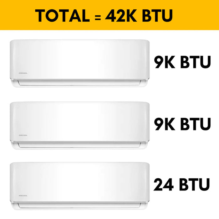 MRCOOL DIY 4th Generation Mini Split 42K BTU 3 Zone Ductless Air Conditioner and Heat Pump with 25 ft. Install Kit - DIYM336HPW03C35