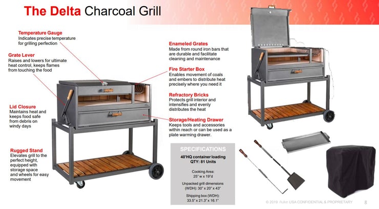 Nuke Delta 40-Inch Argentinian-Style Gaucho Grill - DELTA02