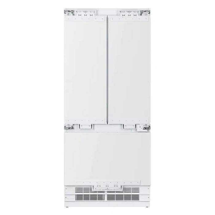 Kucht 4-Piece Appliance Package - 36-Inch Gas Range, 36-Inch Panel Ready Refrigerator, Wall Mount Hood, & Panel Ready Dishwasher