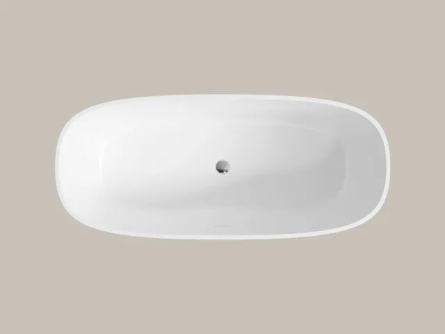 Perlato Padova 68" White Satin Eco-Lapistone Freestanding Tub