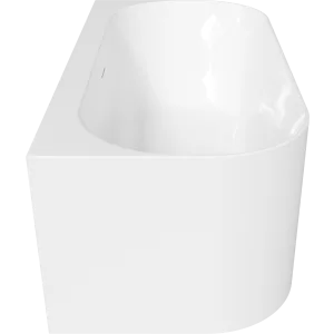PERLATO Almeria 59" Freestanding Acrylic Tub with Glossy White Drain 