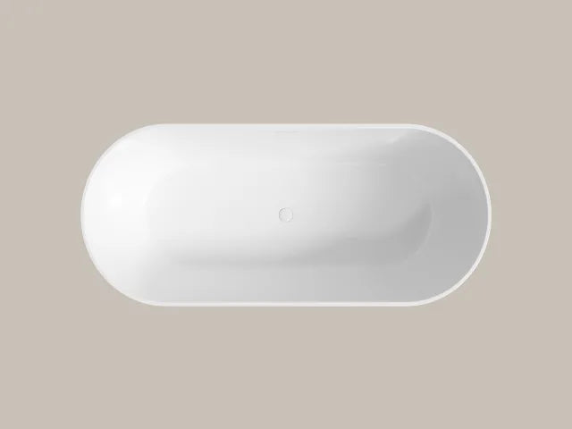PERLATO Andorra Freestanding Acrylic Tub with Glossy White Drain