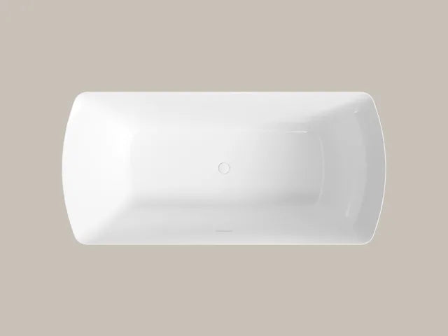 PERLATO Bilbao Freestanding Acrylic Tub with Glossy White Drain