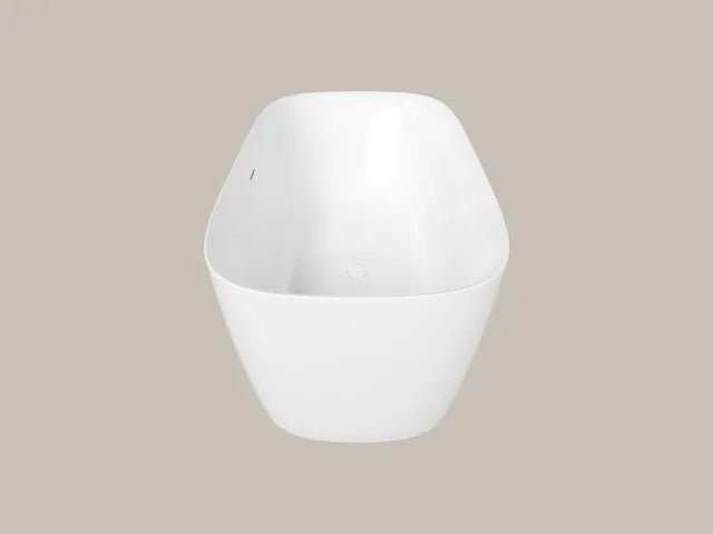 PERLATO Catalonia Freestanding Acrylic Tub with Glossy White Drain