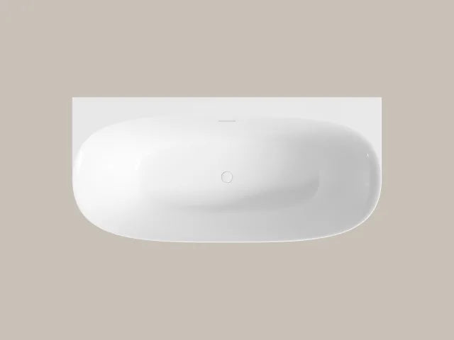 PERLATO Palencia Freestanding Acrylic Tub with Glossy White Drain 