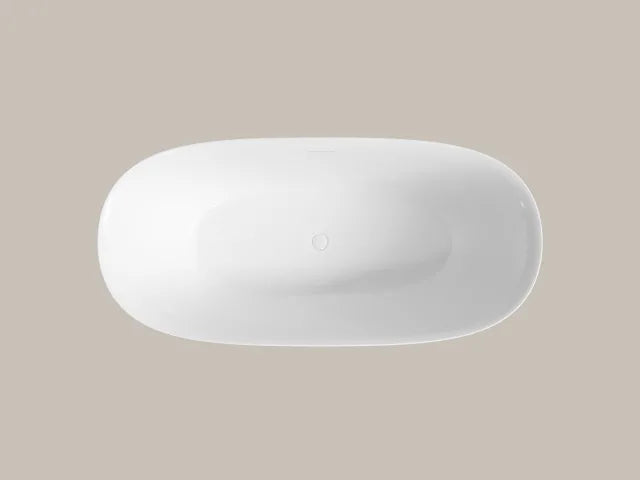 PERLATO Spessa Freestanding Acrylic Tub with Glossy White Drain