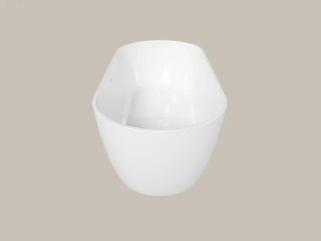 PERLATO Venezia 59" Freestanding Acrylic Tub with Glossy White Drain