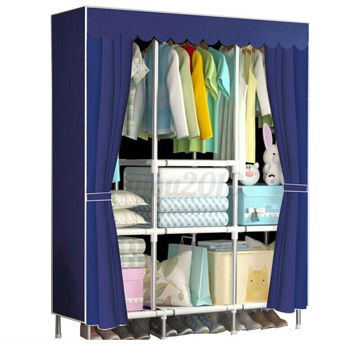 Portable Closet Wardrobe Clothes Hanging Rack Storage Organizer