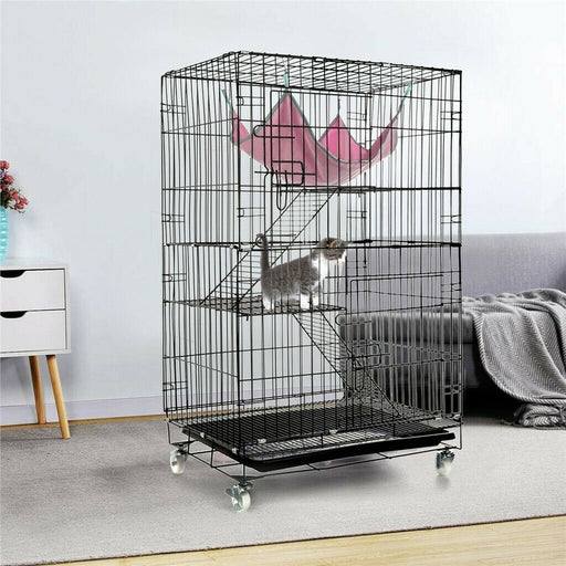 Folding Collapsible Pet Cat Wire Cage Indoor Outdoor Playpen