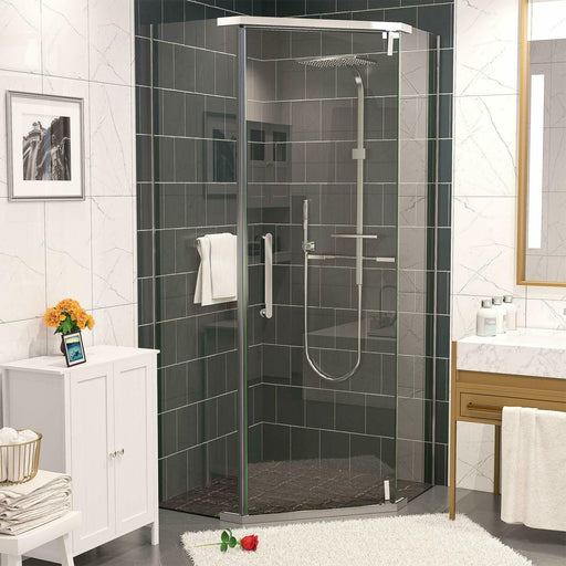 Premium Clear Glass Frame Corner Sliding Shower Door