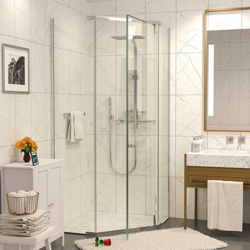 Premium Clear Glass Frame Corner Sliding Shower Door