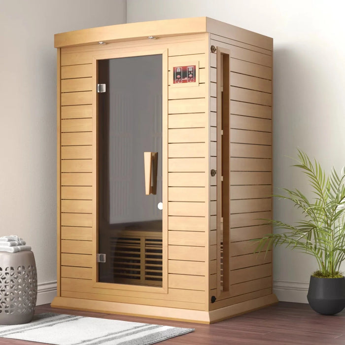 Premium Dynamic Infrared Maxxus 2 - Person Indoor FAR Infrared Sauna in Hemlock Bluetooth Compatible - MX-K206-01