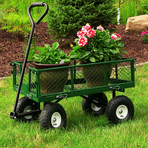 Premium Garden Yard Steel Utility Lawn Cart Green 400lb