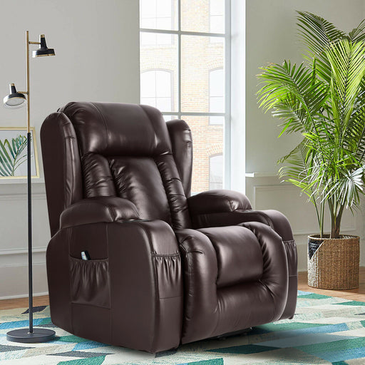 Premium Leather Massage Recliner Chair Heated Shiatsu