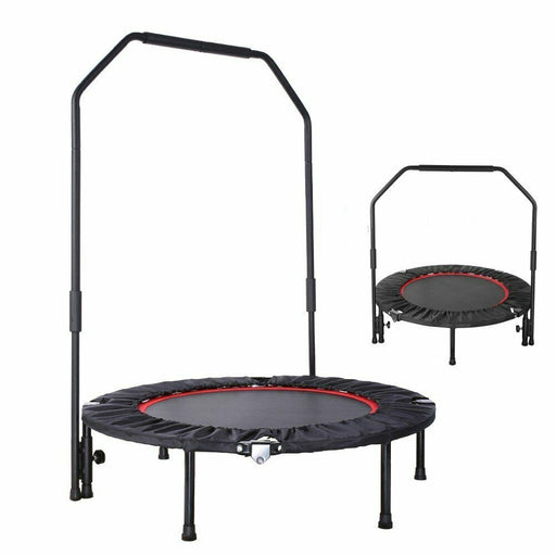 Foldable Trampoline With Bar Urban Rebounder Bouncing Exercise