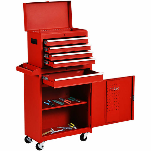 Rolling Tool Chest Box Cabinet w/ 5 Sliding Drawers