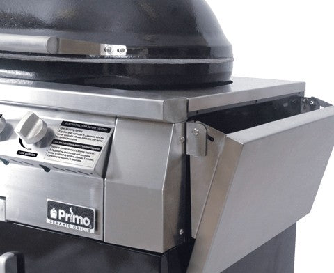 Primo Ceramic Grills X-Large Gas 36-1/2 Inch All-In-One Oval Ceramic Gas Grill with Cart - PGGXLC