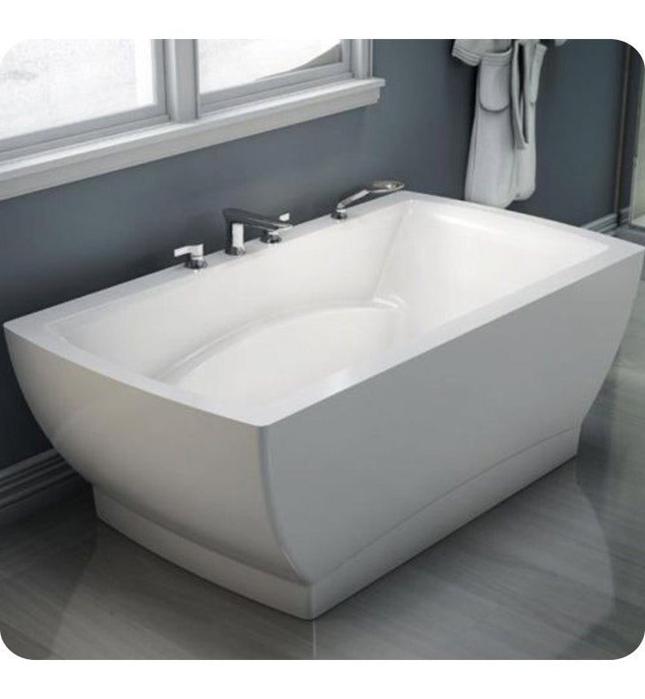 Produits Neptune Believe 65" White Customizable Back-to-Wall Rectangular Baththub - BE3666F
