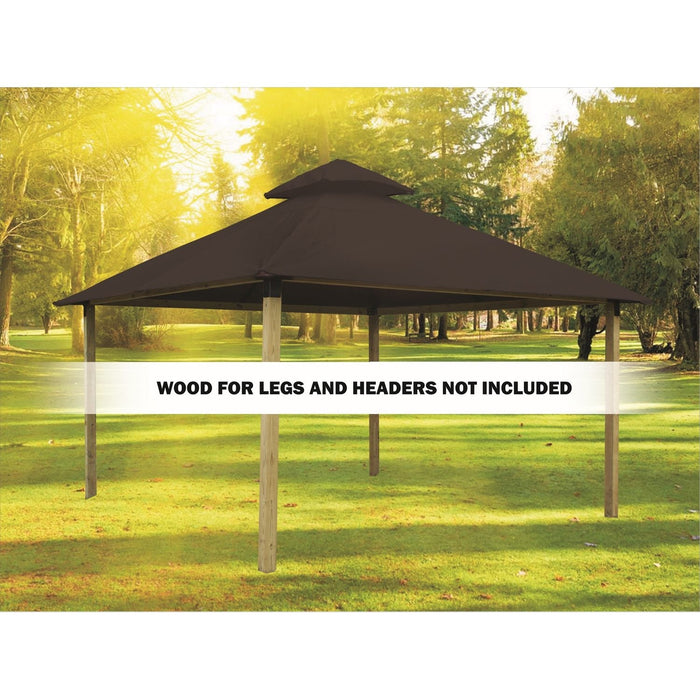 Riverstone Acacia Gazebo Roof Framing And Mounting Kit With Outdura Canopy