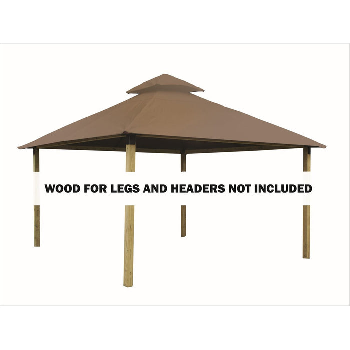 Riverstone Acacia Gazebo Roof Framing And Mounting Kit With Outdura Canopy