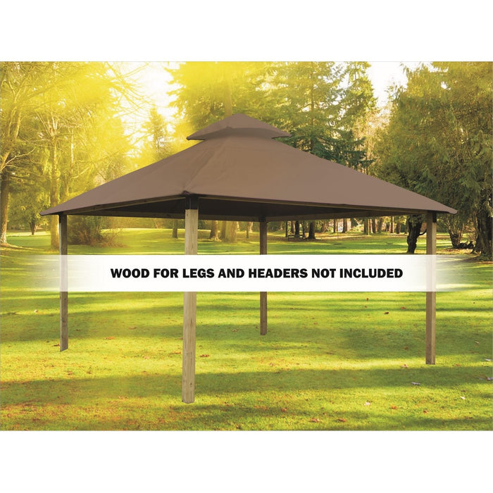 Riverstone Acacia Gazebo Roof Framing And Mounting Kit With Outdura Canopy