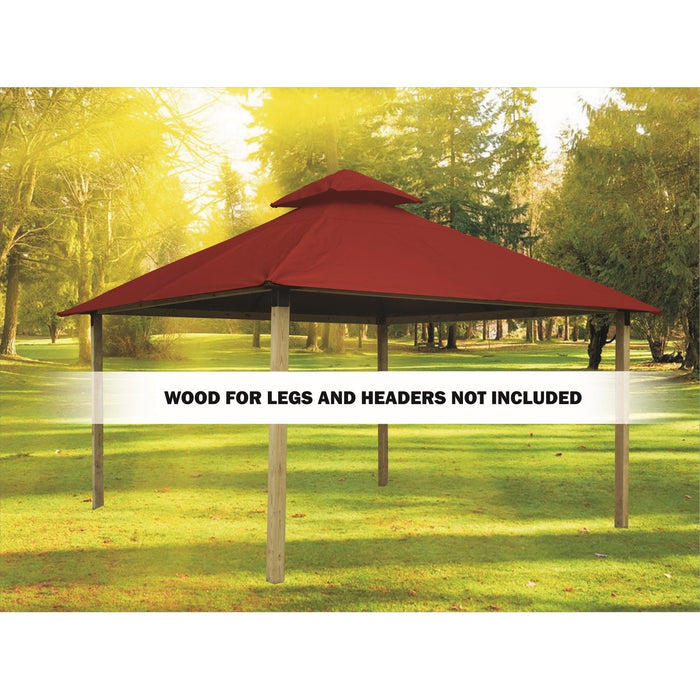 Riverstone Acacia Gazebo Roof Framing And Mounting Kit With Outdura Canopy