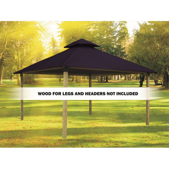 Riverstone Acacia Gazebo Roof Framing And Mounting Kit With Outdura Canopy