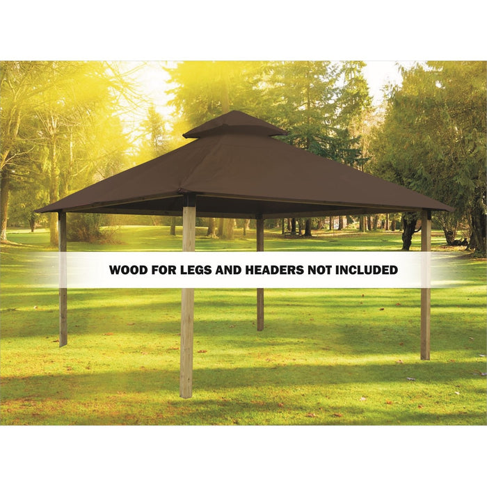 Riverstone Acacia Gazebo Roof Framing And Mounting Kit With Outdura Canopy