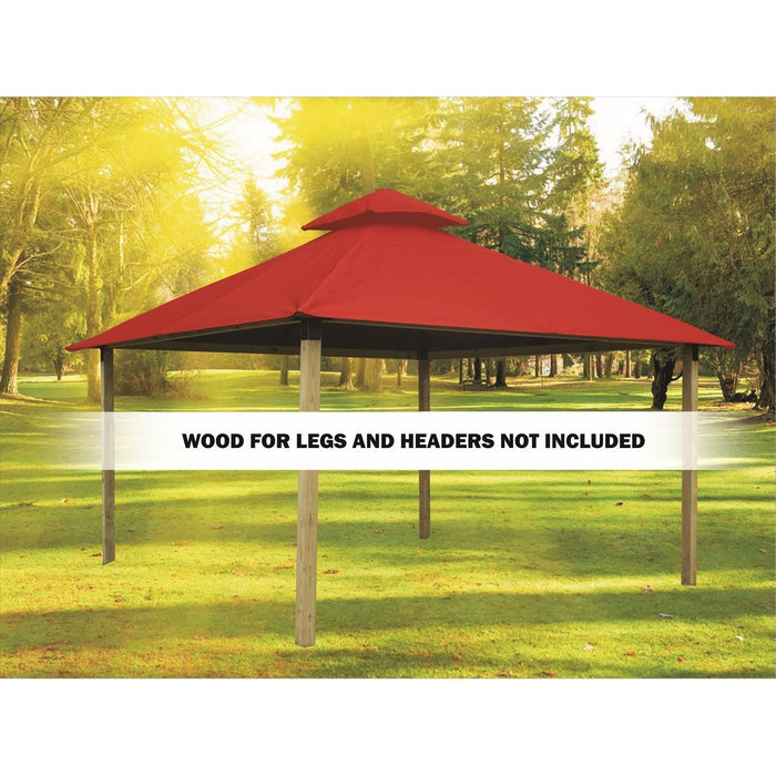 Riverstone Acacia Gazebo Roof Framing And Mounting Kit With Outdura Canopy